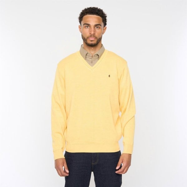 Gabicci G54K01 Mens Plain Vee Kneck Knit Gabicci Classic - PINEAPPLE