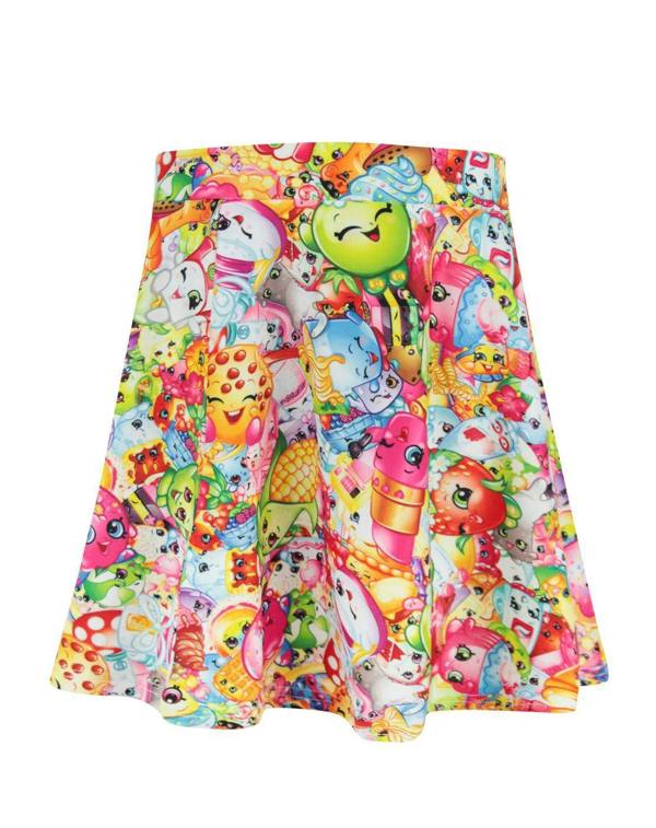 Vanilla Underground Shopkins Girls Pink Skater Skirt