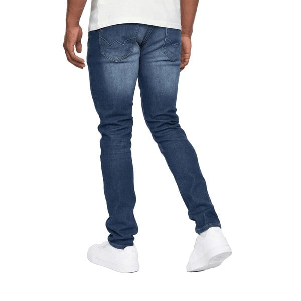 Duck And Cover Mens Overburg Tapered Jeans - Dark Wash