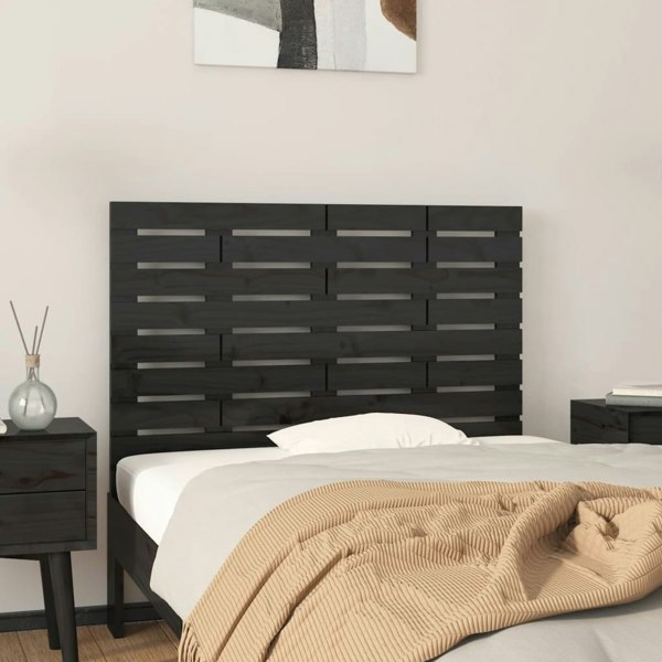 Berkfield Wall Headboard Black 106x3x63 cm Solid Wood Pine