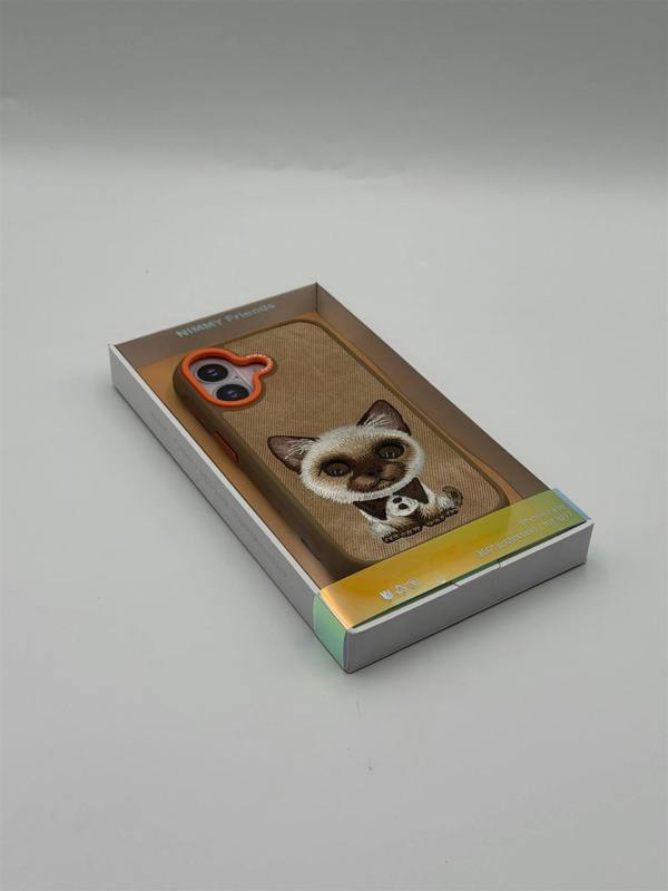 Nimmy Friends Nimmy Big Eye Cute Pet Siamese Cat Case with MagSafe for iPhone 17 6.3" Brown Orange - N-XDY-IP17-026