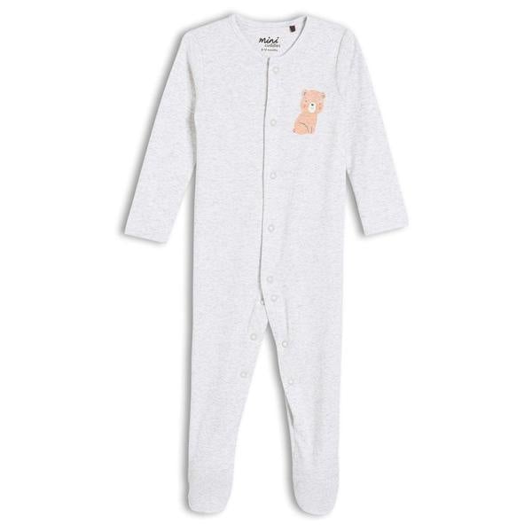 Baby Boys 2pk Teddy Bear Printed Sleepsuit, Multicolour - Minicuddles