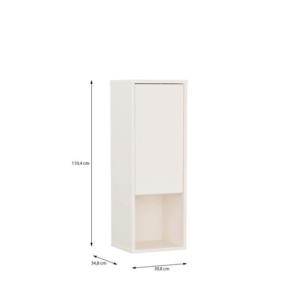 Furniture To Go Alice Springs Narrow Cupboard with 1 Door Push-to-Open in Sand