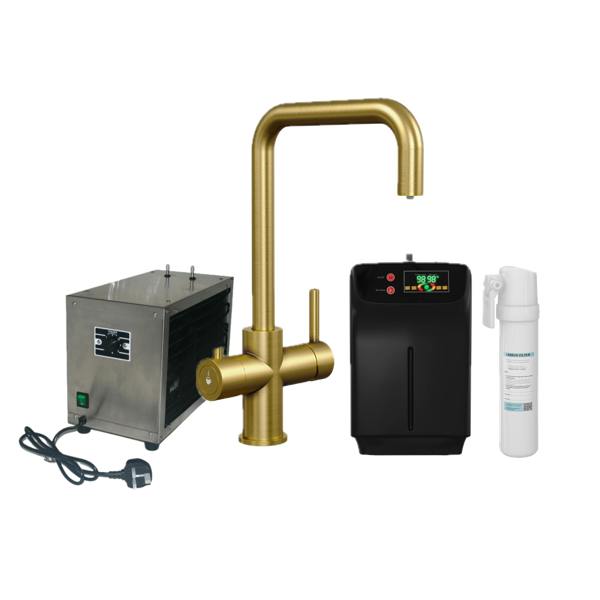 Boha Square 4-in-1 Boiling Water Tap + Chiller - Brushed Gold