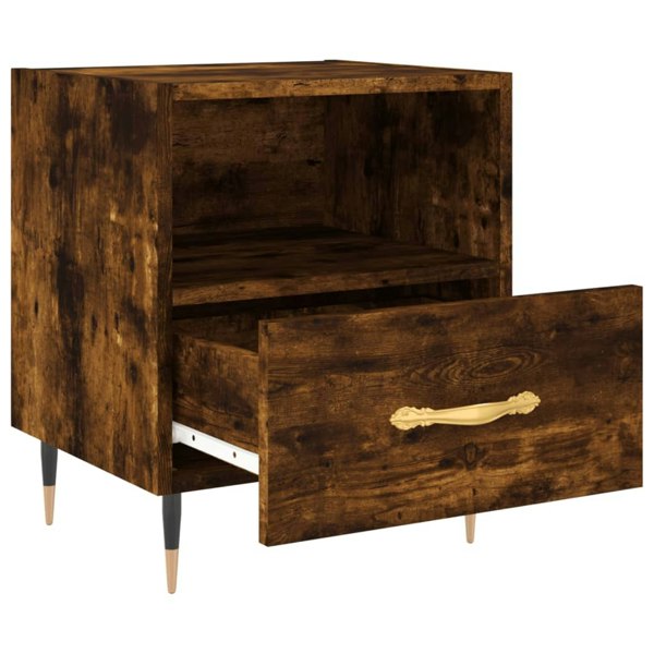 Berkfield Bedside Cabinet Smoked Oak 40x35x47.5 cm Engineered Wood