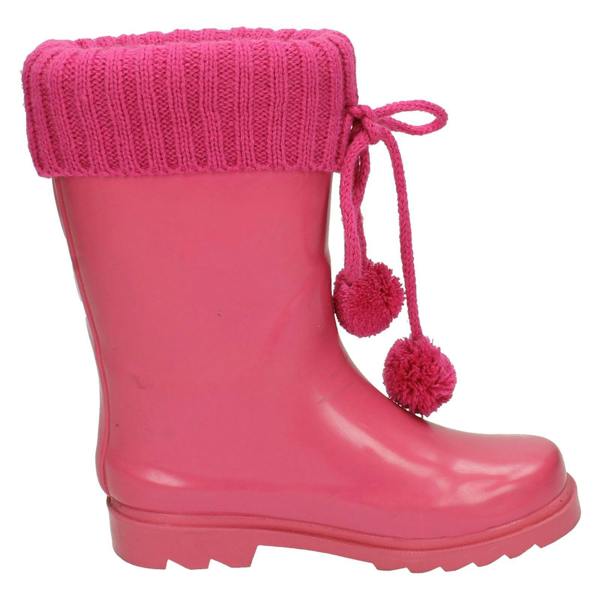Spot On Girls Spot On Knitted Collar Wellington Boots