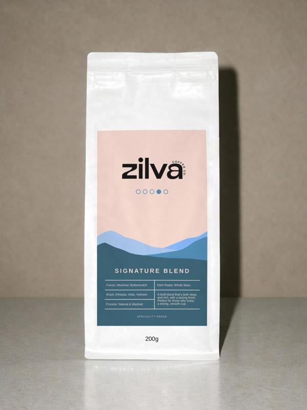 Zilva Signature Blend Speciality Coffee Beans - Dark Roast - 200g