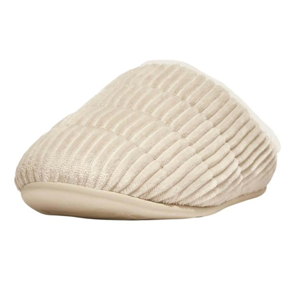 FitFlop Womens/Ladies Chrissie Corduroy Fleece Lined Slippers - Ivory