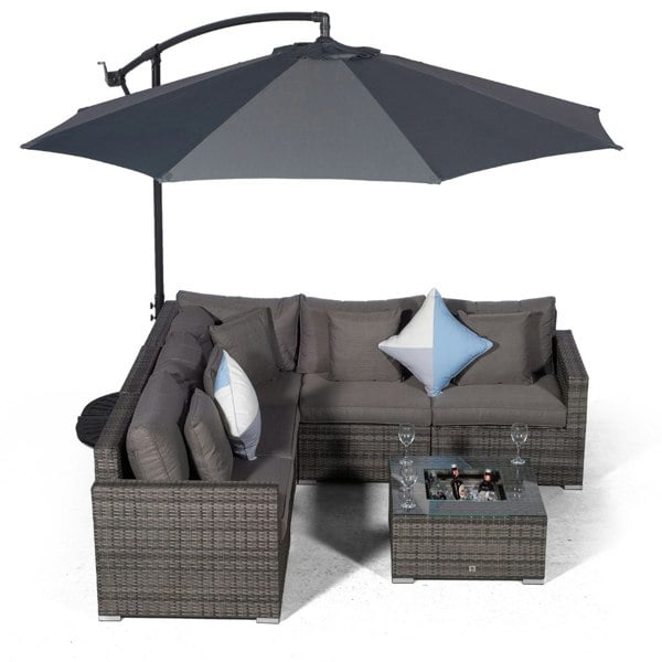 Giardino Havana 5 Seat Rattan Corner Sofa Set with Ice Bucket Coffee Table