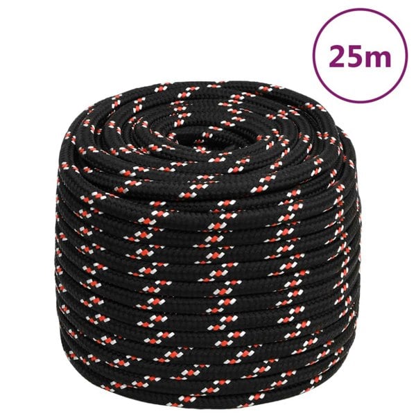 Berkfield Boat Rope Black 18 mm 25 m Polypropylene