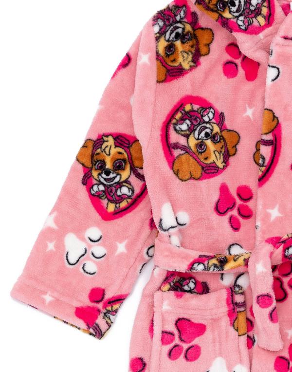 Vanilla Underground Paw Patrol Girls Pink Hooded Bathrobe