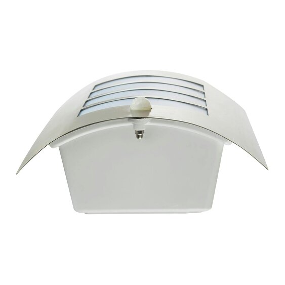 Happy Homewares Modern Outdoor IP44 Stainless Steel Flush Wall Lamp Fitting with PIR Sensor