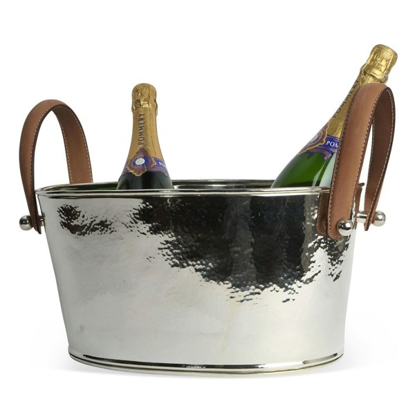 Champagne Hammered Half Sized Champagne Bath