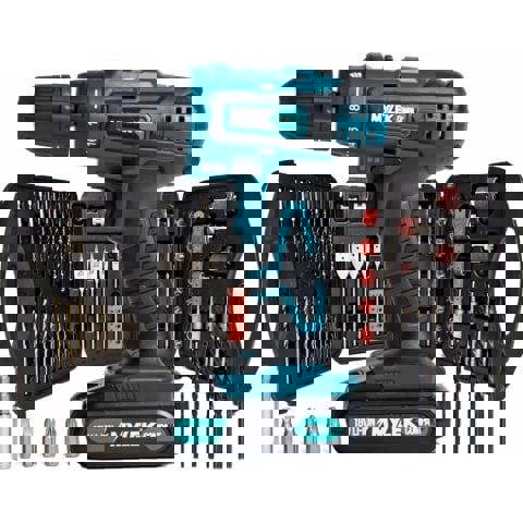 MYLEK 18V Cordless Drill Driver Li-Ion 2 Speed And 131 Piece Accessory Set