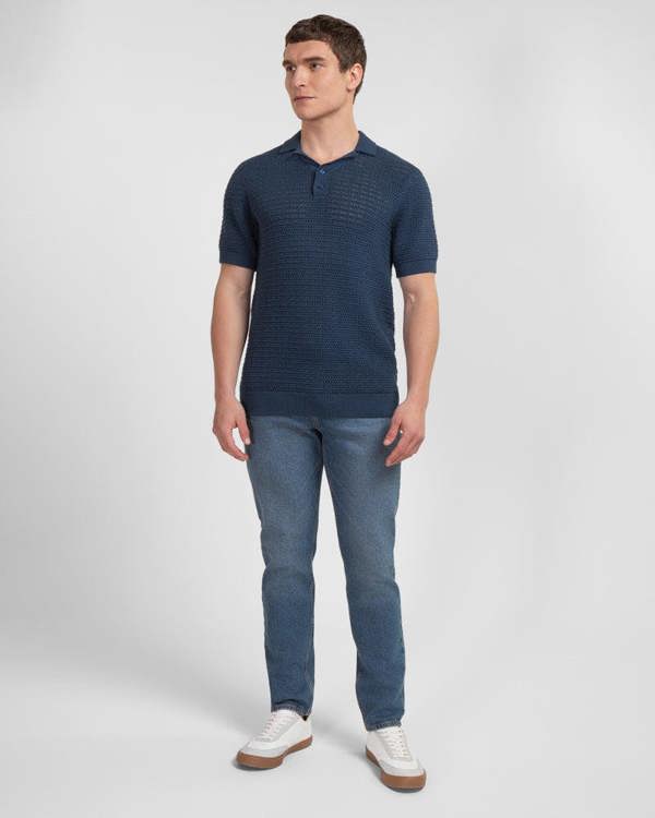 Steel & Jelly Stockwell - Chunky Knit Sweater Polo Shirt