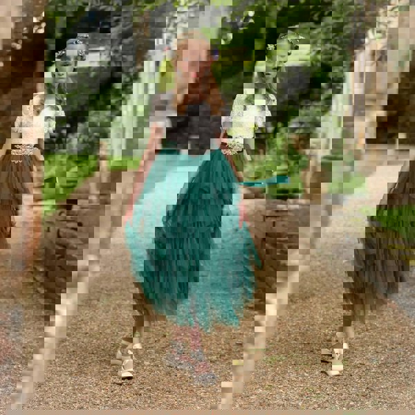 young girl wearing pretty dress