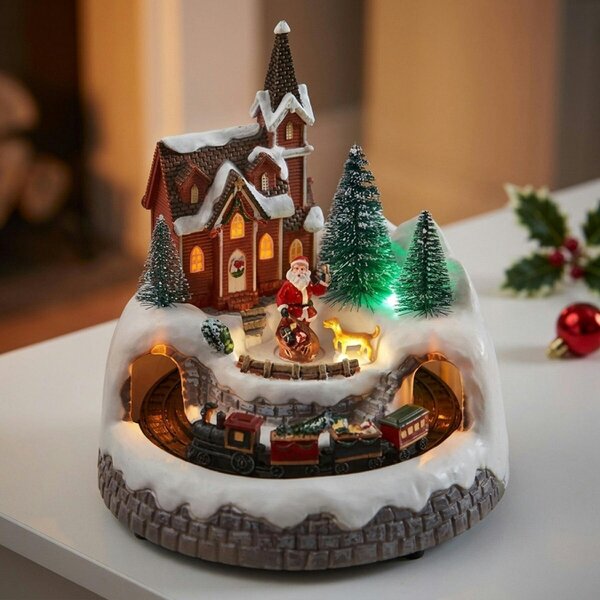 Garden Greatness Animated Christmas Village LED Scene Ornament