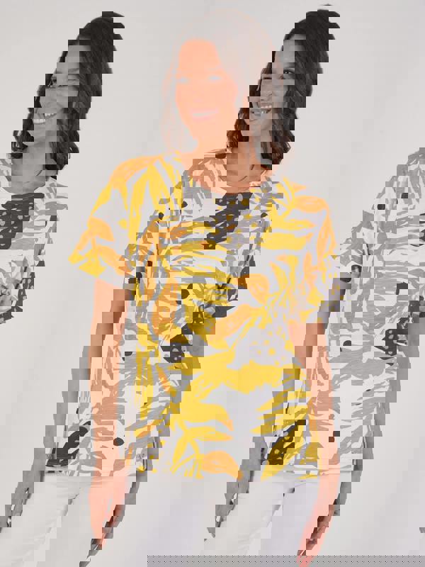 VIZ-A-VIZ Abstract Jungle Print Top
