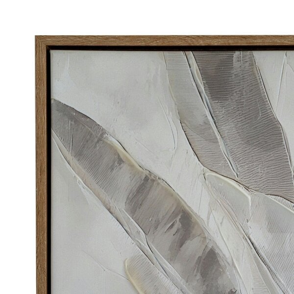 Wyld Haus Frikes Muted Tones Abstract Botanical Hand Painted Canvas In Frame