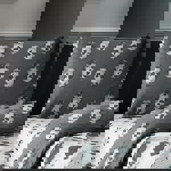 Catherine Lansfield Football Reversible Duvet Cover Set Grey