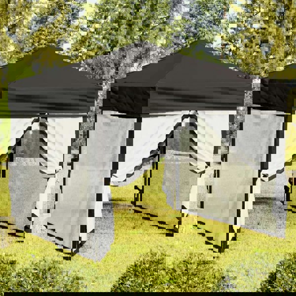 Berkfield Folding Party Tent with Sidewalls Black 3x3 m