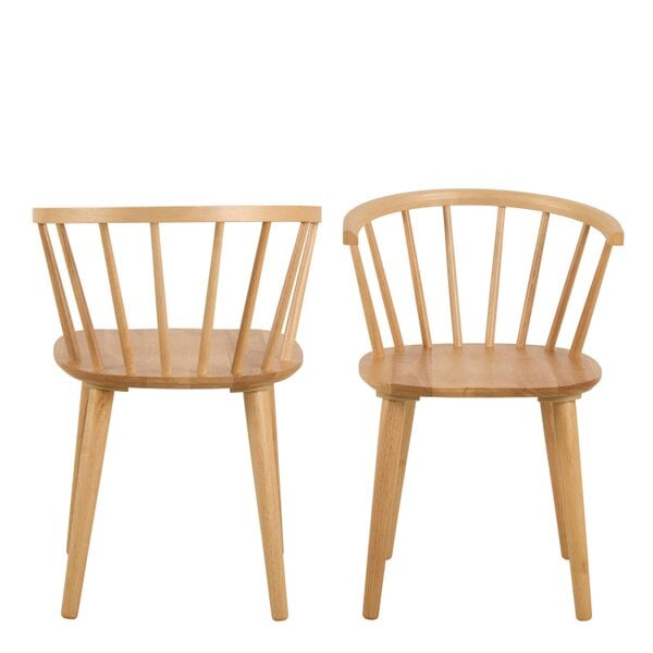 Wyld Haus Set of 2 Noa Oak Wooden Dining Chairs Modern Slatted Back