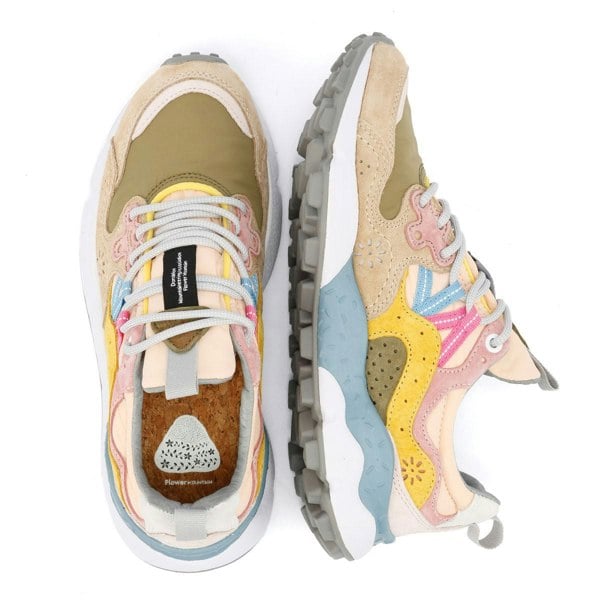 Flower Mountain Yamano 3 Women's Trainers - Khaki/Pink
