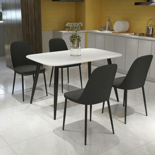 Core Products Aspen Dining Set - White Rectangular Table & 4 Duo Dining Chairs