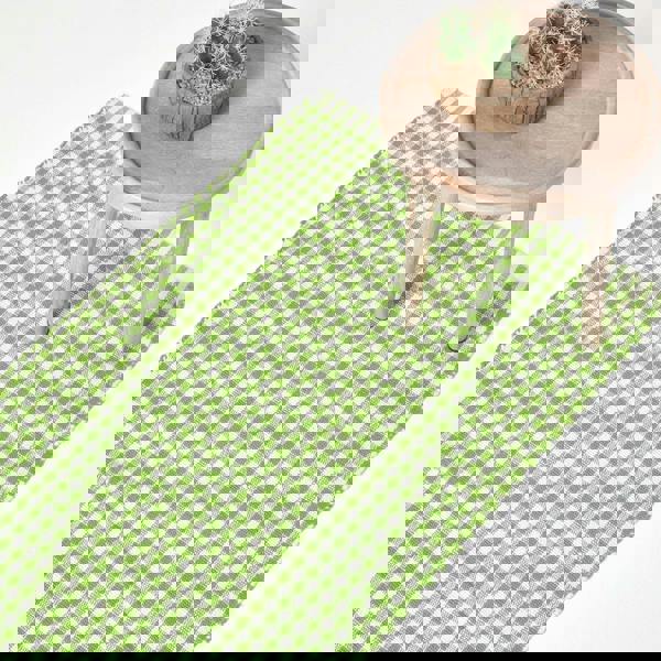 HOMESCAPES Cotton Hand Woven Gingham Check Rug