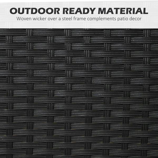 Black woven rattan texture outdoor-ready material close-up