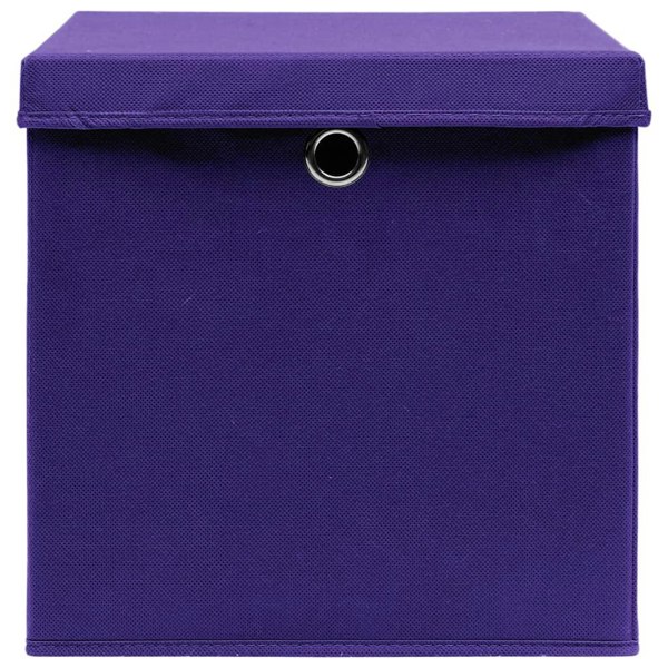 Berkfield Storage Boxes with Covers 10 pcs 28x28x28 cm Purple