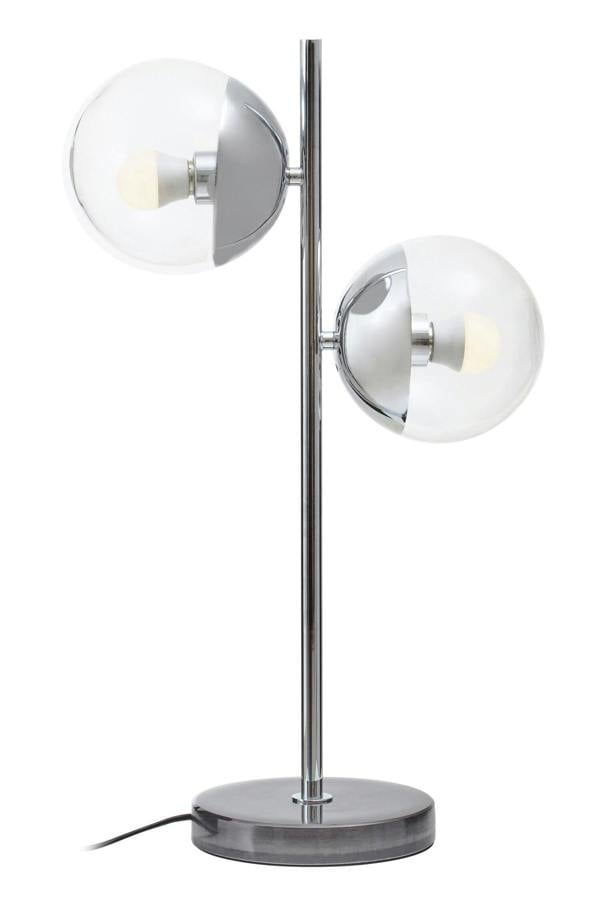 Revive Two Light Silver and Black Marble Table Lamp