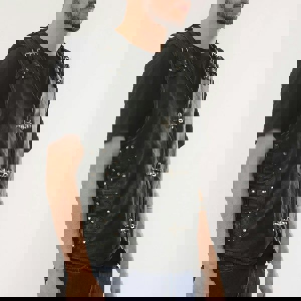 Leather Company Men's Leather Motorcycle Vest Black Biker Waistcoat