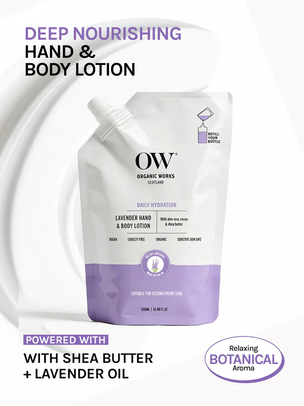 Organic Works Shea & Lavender Hydrate & Repair Hand & Body Lotion - 500ml