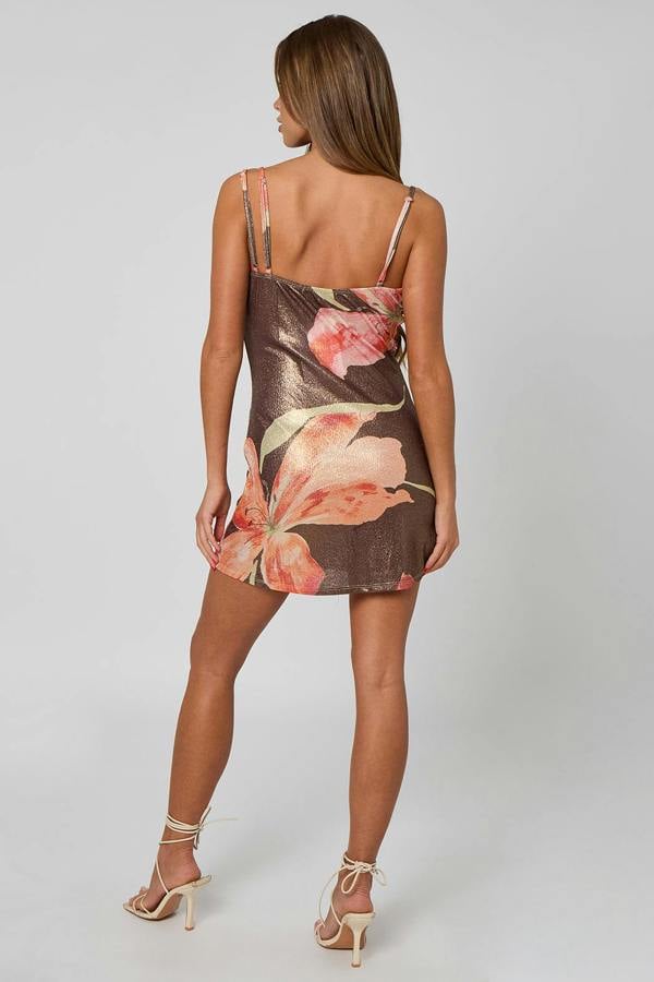 Urban Bliss Floral Metallic Mini Dress