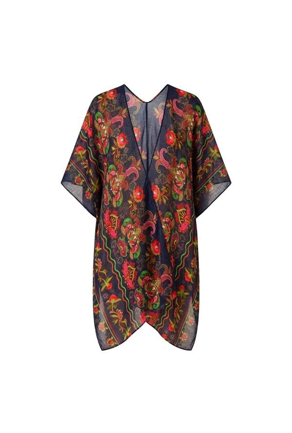 James Lakeland Navy Paisley Floral Kaftan