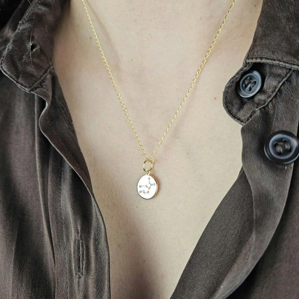 Virgo Gold Plated Constellation Star Map Pendant Charm Necklace