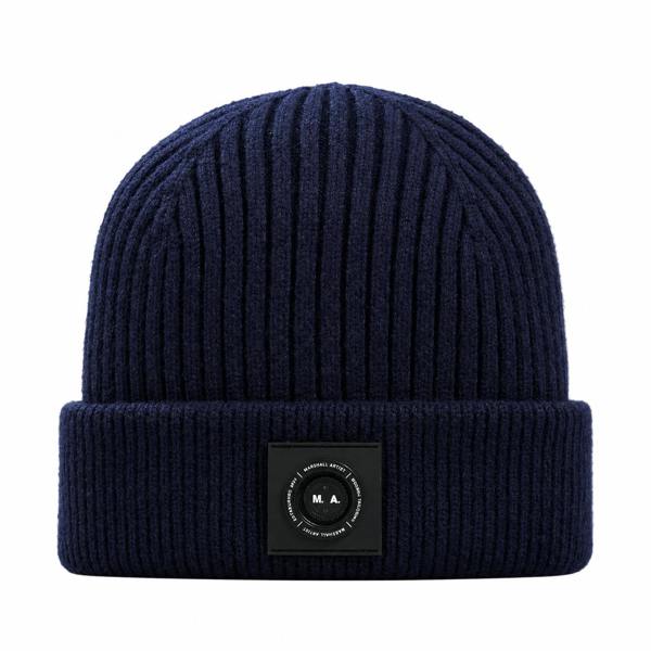 Marshall Artist Siren Cable Knit Beanie Hat Navy
