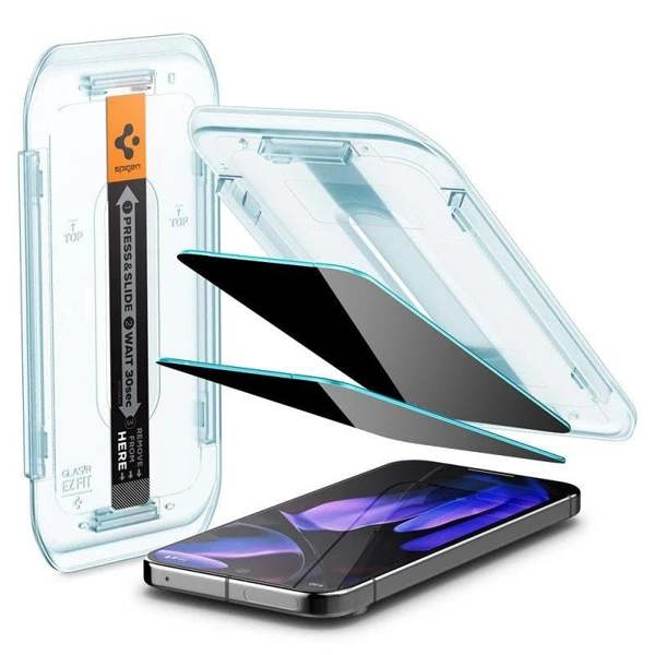 Spigen Glastr EZ Fit Privacy Film Screen Protector 2 Pack for Google Pixel 9/9 Pro/10/10 Pro 6.3" - AGL09312