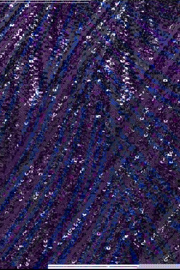 One Shoulder Sequin Jumpsuit - Purple TR293