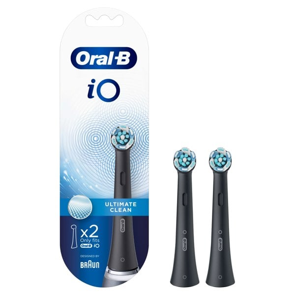 Oral-B iO Ultimate Clean Black Electric Toothbrush Heads, Pack of 2 Counts