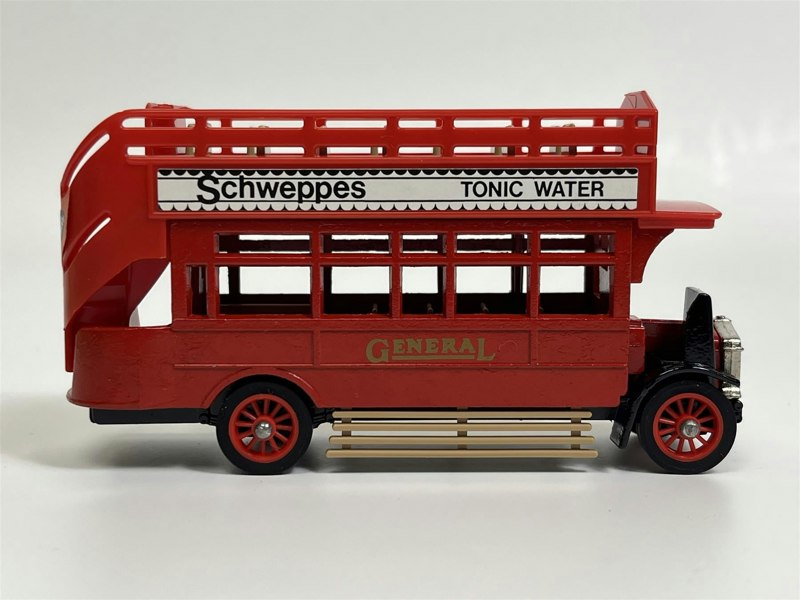MCSlots 1922 AEC S Type Omnibus Schweppes Tonic Water Matchbox Y23 S1