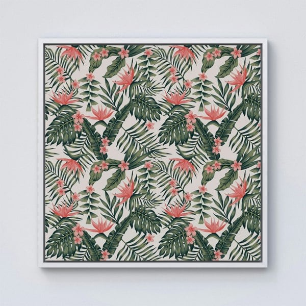 Warren Reed Dark Tropical Green Leaves Framed Canvas