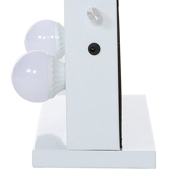 Metal Round Lighted Makeup Mirror for Tabletop Face Mirrors Living and Home