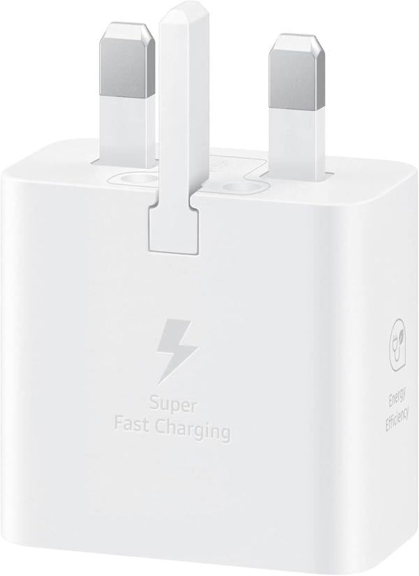Samsung 3 Amp 25W USB C UK Mains Charger with USB C to C Cable White - EF-T2510XWEGGB