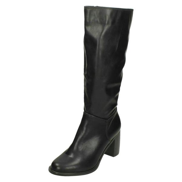 Spot On Ladies Spot On Knee High Heeled Boots