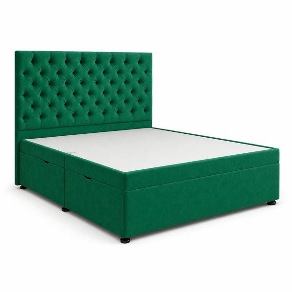 Great British Beds Chesterfield Divan Ottoman Bed - Green Plush