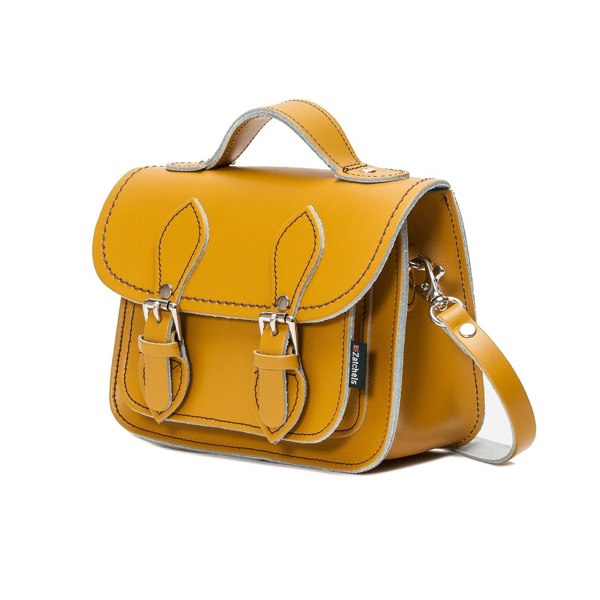 Zatchels Handmade Leather Micro Satchel - Yellow Ochre