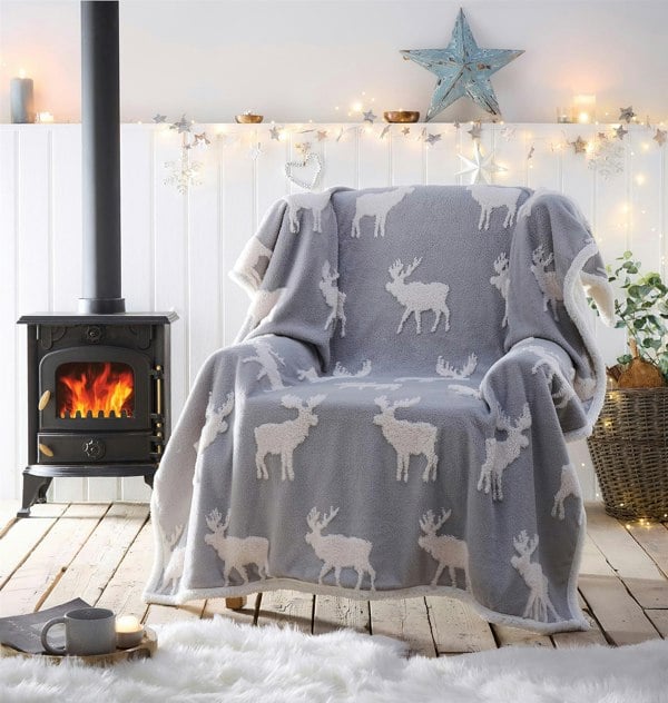 Portfolio Home Moose Sherpa Fleece Throw 130x170cm