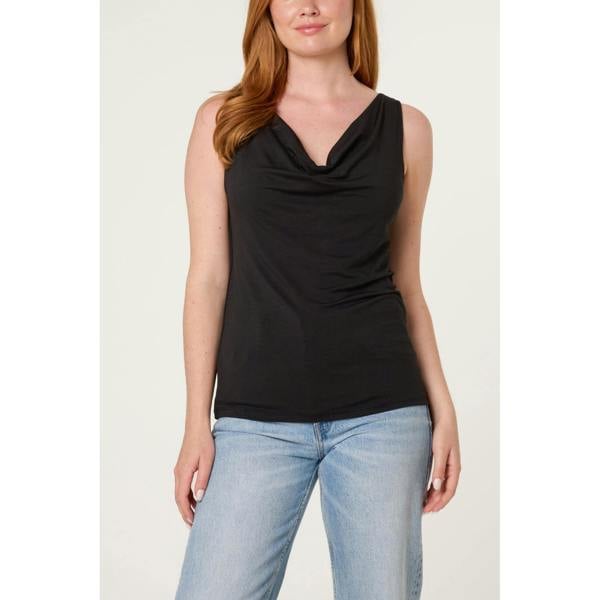 Blue Vanilla Sleeveless Cowl Neck Viscose Jersey Top